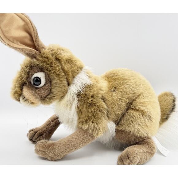 Hansa Jack Rabbit Plush Realistic Poseable Stuffed Animal Handcrafted Bunny 14" - Picture 15 of 16